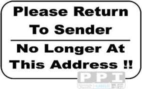 Details About 90 X Black Return To Sender No Longer At This Address Labels Stickers Junk Mail