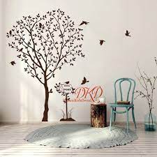 Tree Wall Decal White Tree With Flying