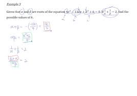 Sum And Of Roots Example 3