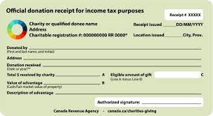 Sample Official Donation Receipts Canada Ca