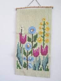 Vintage Embroidered Wall Decor Flowers