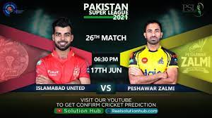 This was 10th match of the tournament psl 6 edition pakistan super league 2021. Psl 2021 26th Match Prediction Peshawar Zalmi Vs Islamabad United Pz Vs Iu Dream 11 Youtube