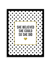She Could So She Did Printable Wall Art