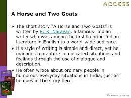 A Horse And Two Goats Summary Essay Term Paper Example 2542 Words