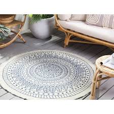 round area rug blue and beige