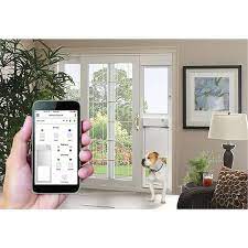 High Tech Pet 8 25 In X 10 In Wi Fi Enabled Smartphone Controlled Power Pet Door For Patio Doors Height 75 In 80 25 In Dog Door