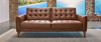josie leather lounge mid century sofa