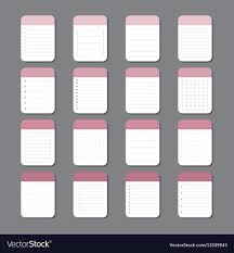 Sheets Of Paper Template Notepad Design Royalty Free Vector