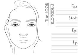 blank face chart template