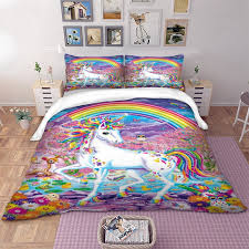 unicorn rainbow quilt duvet doona cover