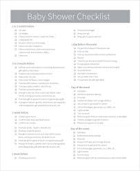 Sample Baby Shower Checklist 6 Examples In Pdf Excel