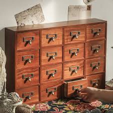 living and home 16 drawer retro wooden