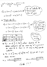 s il vous plait resoudre cet equation: X ²+(m+1) X-m ²+1=0 - Nosdevoirs.fr