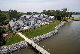 shingle style waterfront new build in