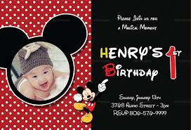 Mickey Mouse Birthday Invitation Card Template