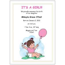 Birth Announcements Baby Girl With Balloons Mandys Moon