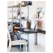 Its major advantage over a regular desk is that it doesn't take up a lot of precious space. Bjursta Wall Mounted Drop Leaf Table Brown Black Ikea