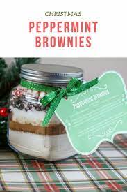 christmas peppermint brownies gift in a