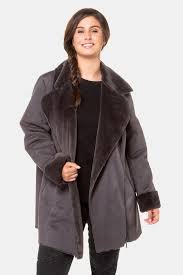 Asymmetric Faux Suede Fur Jacket