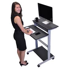 Get 5% in rewards with club o! Mobile 31 5 Inch Stand Up Computer Desk In Black Fastfurnishings Com