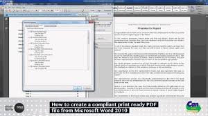 How To Create A Compliant Print Ready Pdf File From Microsoft Word