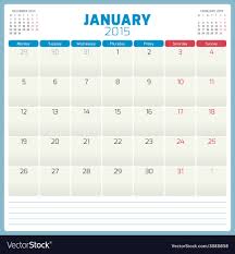 Calendar Planner 2015 Template Week Starts Monday Vector Image On Vectorstock