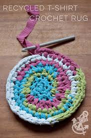 recycled t shirt crochet rug spring