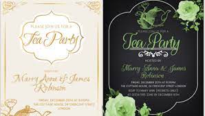tea party invitation templates psd