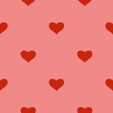 red heart seamless pattern in pixel art