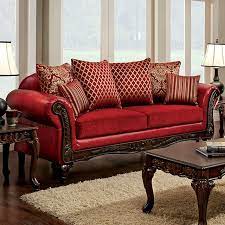 red leatherette fabric 2pcs sofa set
