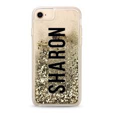 personalised name glitter gold iphone case