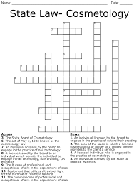 state law cosmetology crossword wordmint