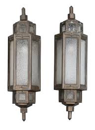 504 Pair Bronze Art Deco Exterior Lights Lot 504 Art Deco Lamps Art Deco Wall Lights Art Deco Decor