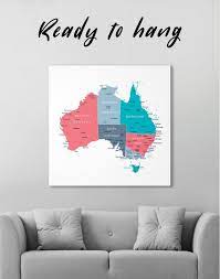 Australia Map Canvas Wall Art
