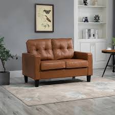 Homcom 51 Pu Leather Double Sofa With