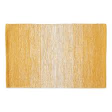 2x3 ft ombre stripe rug honey gold