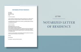 notarized letter of residency in word