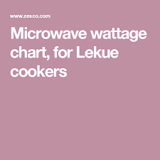 Microwave Wattage Chart For Lekue Cookers Recipes
