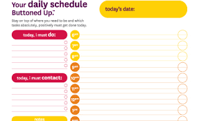 Tool Free Printable Daily Schedule Form Buttoned Up