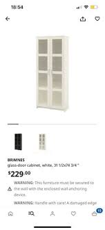 Ikea Brimnes Glass Door Cabinet White
