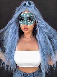 Find this pin and more on sky blue hair by gabby_robledo. Sky Blue Color Lolita Synthetic Lace Front Wig All Synthetic Wigs Evahair