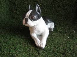 Boston Terrier Painted Dog Statue