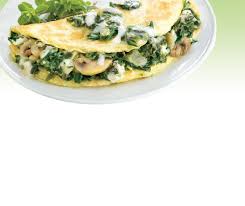 spinach and mushroom egg white omelette