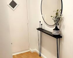 Black Gothic Narrow Console Table With