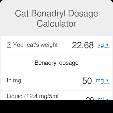 cat benadryl dosage calculator