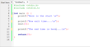 exit function in c