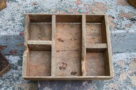 Vintage Wooden Box With Shelfs Divided