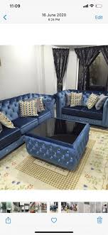 royal blue velvet sofa set furniture