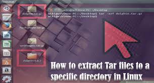 how to extract tar files to a specific