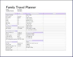 Trip Planner Template Excel Wsopfreechips Co